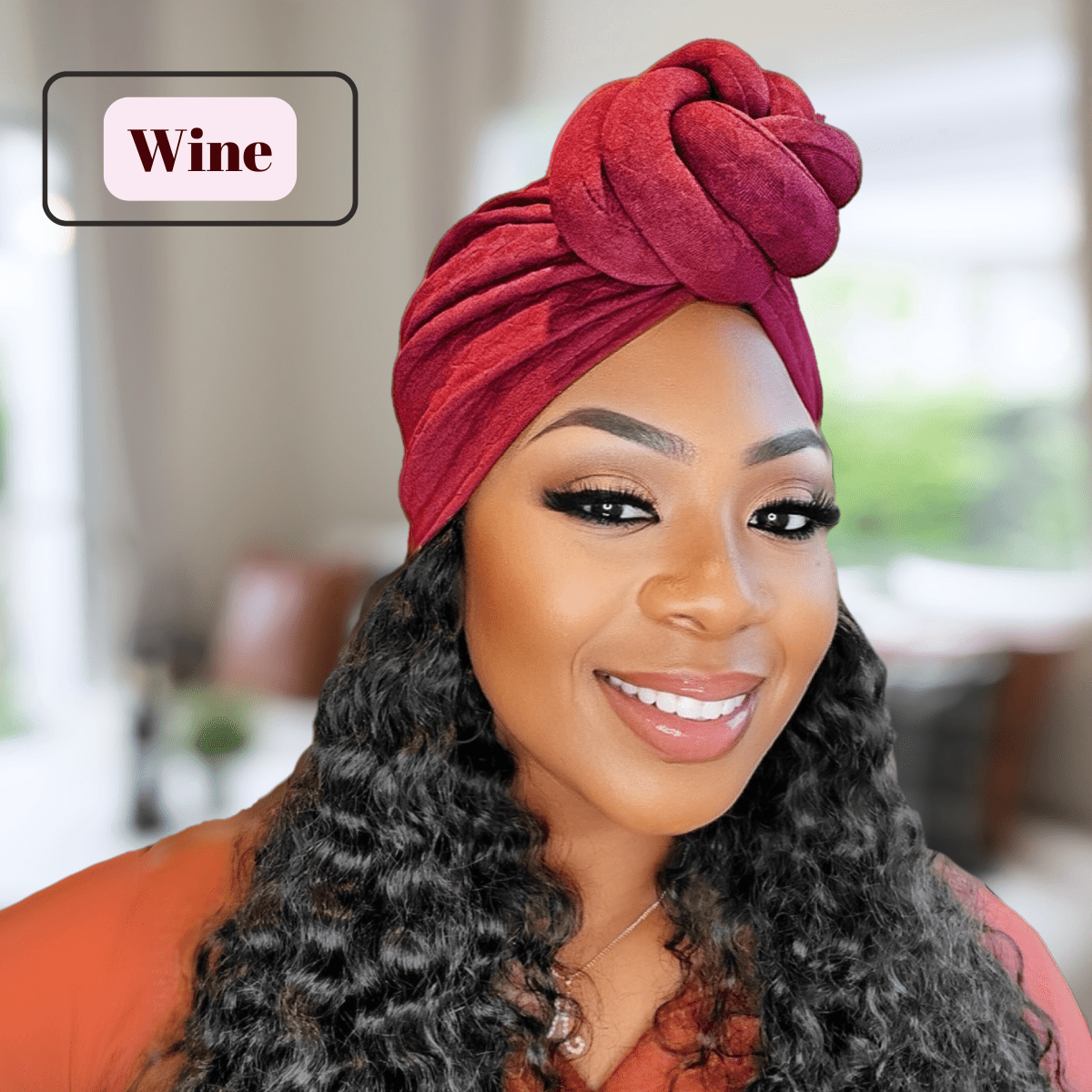 Satin - Lined Pre - Tied Turban with Top Knot Design – Stylish and Protective Headwear in Multiple Colors - PHC