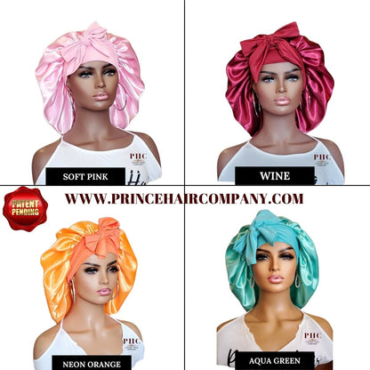 Satin - Lined Stretch Tie Bonnet: All Hair Types - PHC