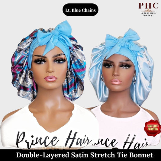 Satin - Lined Stretch Tie Bonnet: All Hair Types - PHC