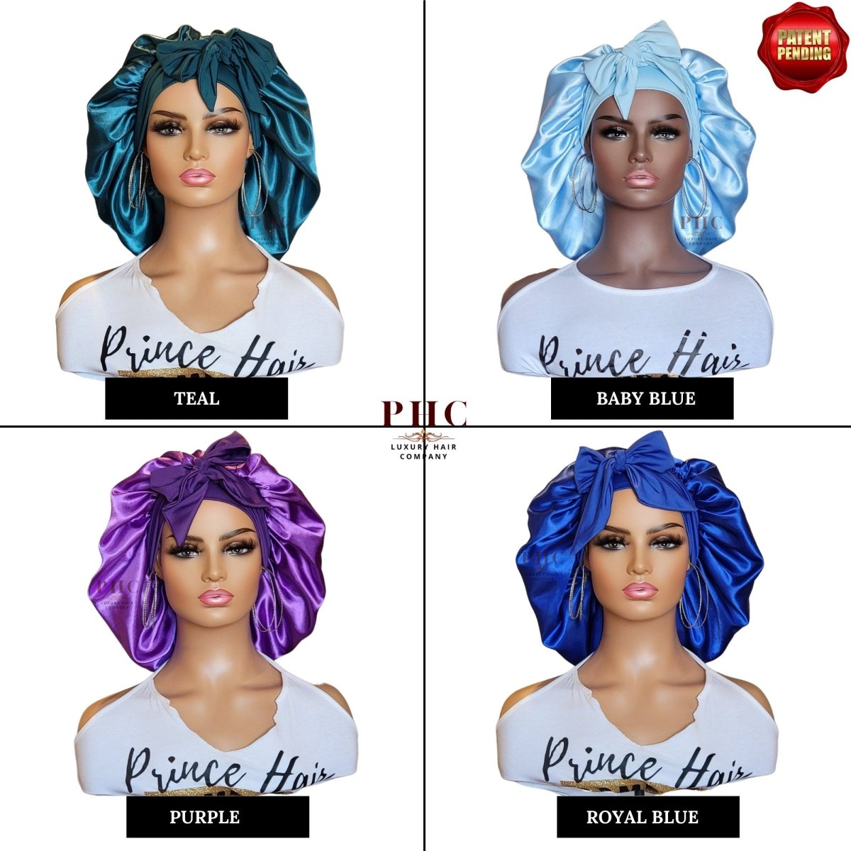 Satin - Lined Stretch Tie Bonnet: All Hair Types - PHC
