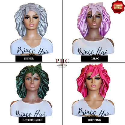 Satin - Lined Stretch Tie Bonnet: All Hair Types - PHC