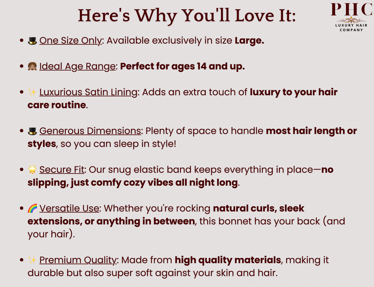 Satin Lined Stretch Tie Hair Bonnet - Navy Blue | Premium Hair Protection - PHC