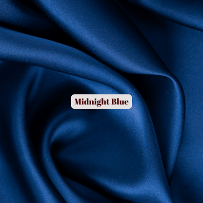 Satin - Lined Stretch Tie Satin Bonnet - Midnight Blue - PHC