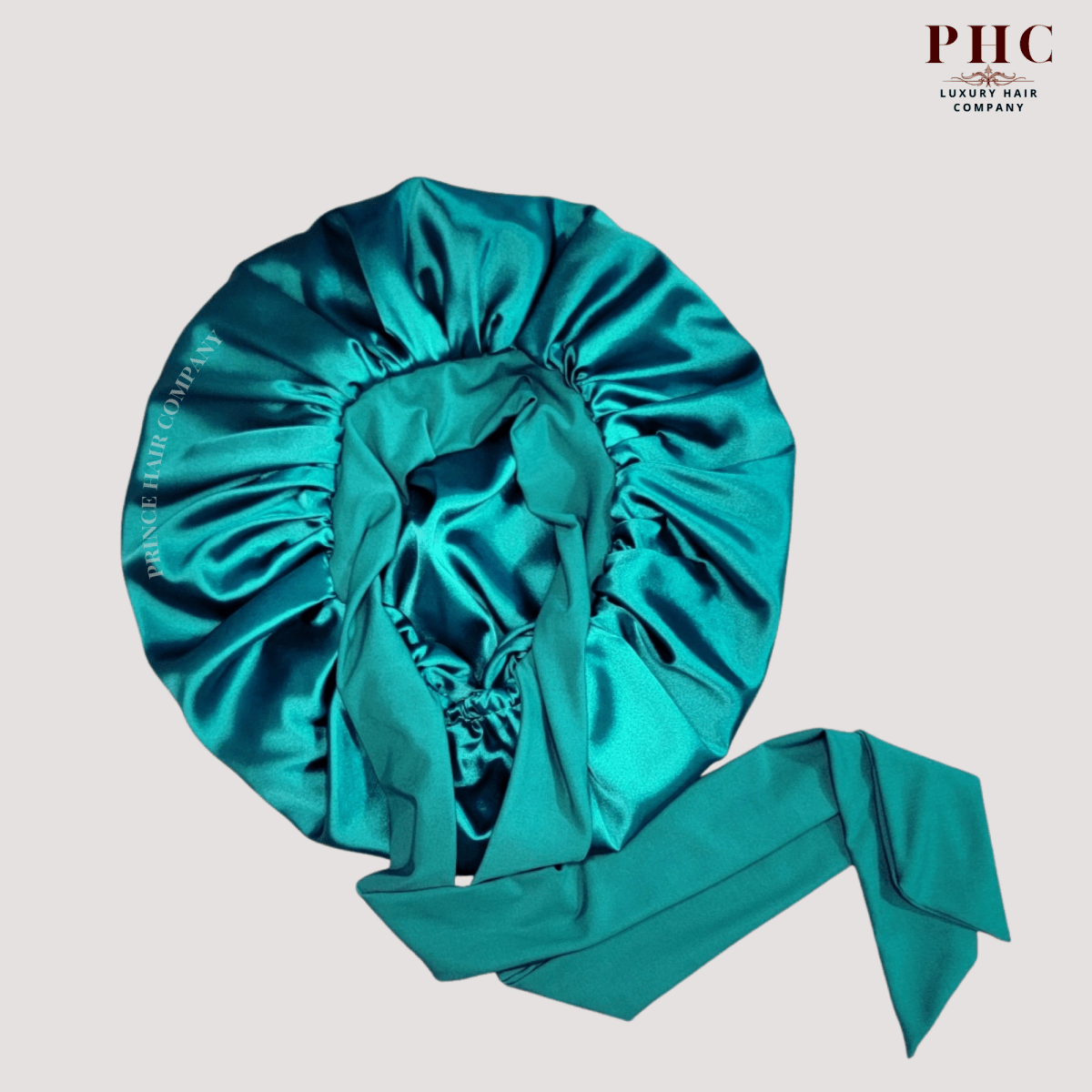 Satin - Lined Stretch Tie Satin Bonnet - Teal Green - PHC