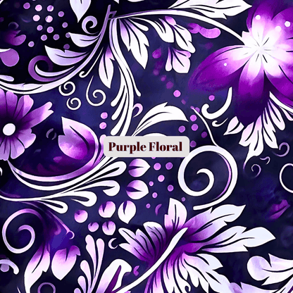 Satin Lined Stretch Tie Satin Hair Bonnet - Purple Floral Swirl | Premium Hair Protection - PHC