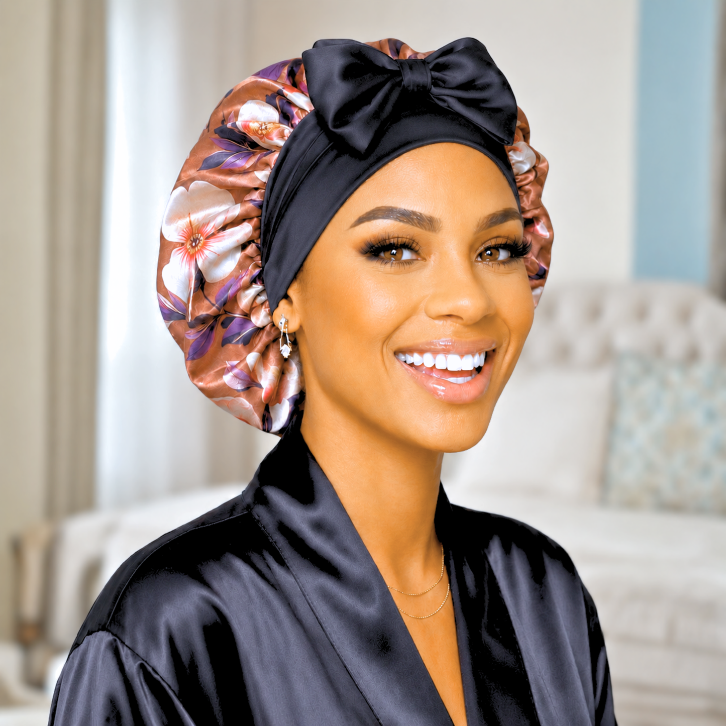 Original Stretch Tie Satin Bonnet | Small Sizes