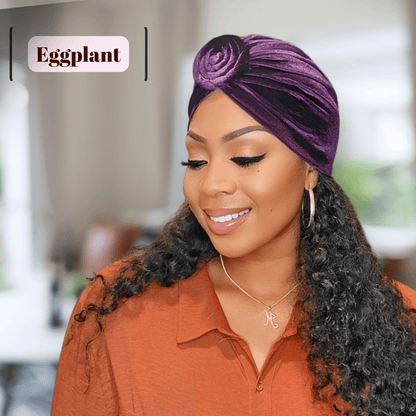 Sophisticated Velvet Twisted Knot Turban – Elegant & Stylish Headwear - PHC