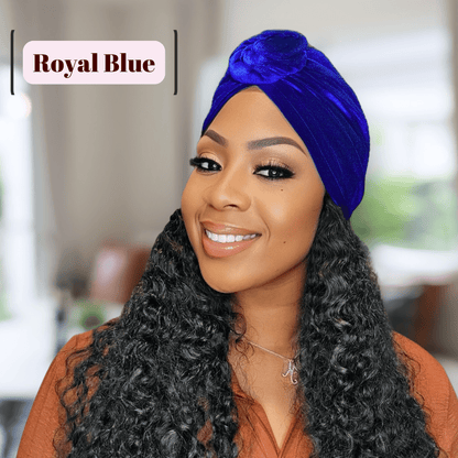Sophisticated Velvet Twisted Knot Turban – Elegant & Stylish Headwear - PHC