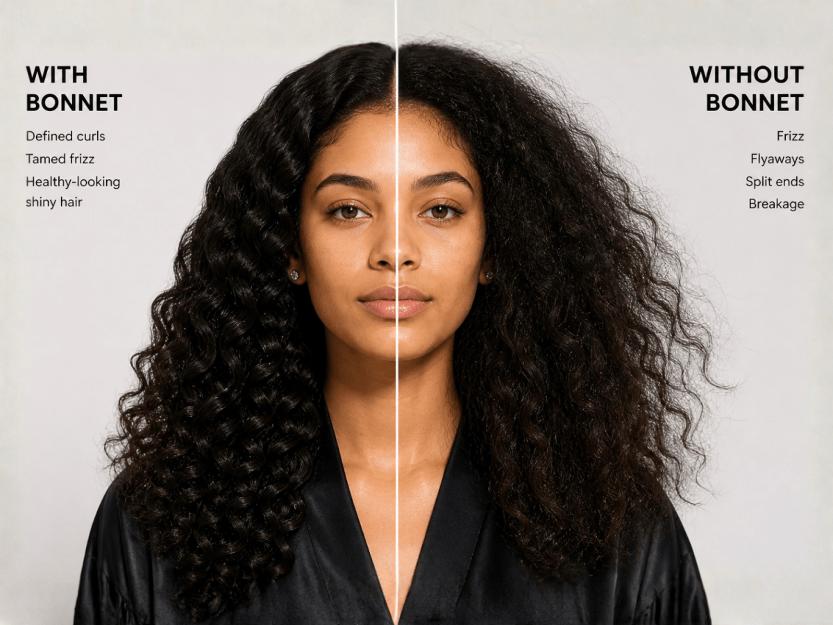 Original Stretch Tie satin bonnet by Prince Hair Company — adjustable double-layer sleep cap that stays on all night for curls, braids & locs