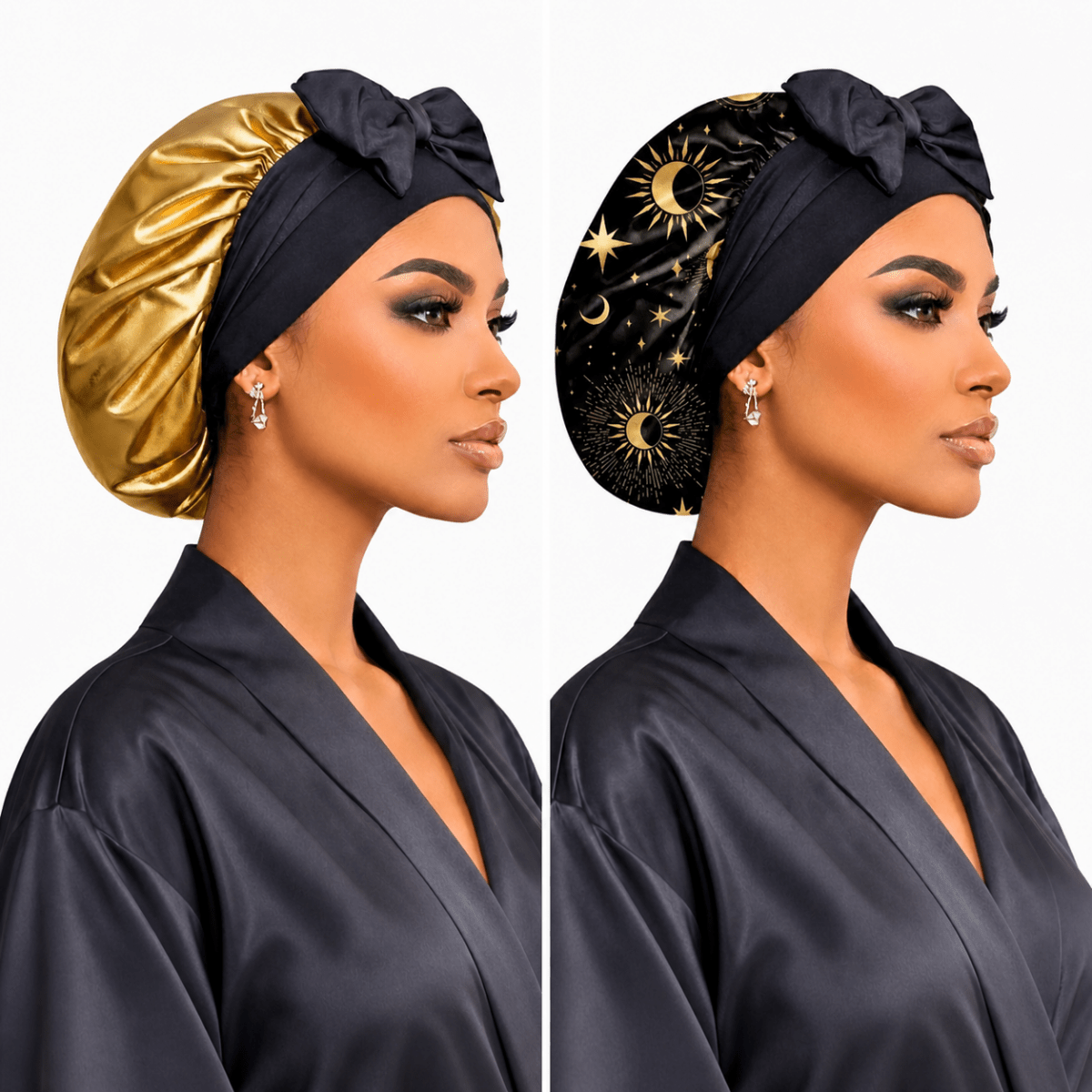 Starry Night Stretch Tie Satin Bonnet | Multiple Options Available - PHC