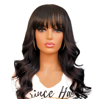 Brazilian Human Hair Custom Wig with 4x4 HD Lace Bang Closure