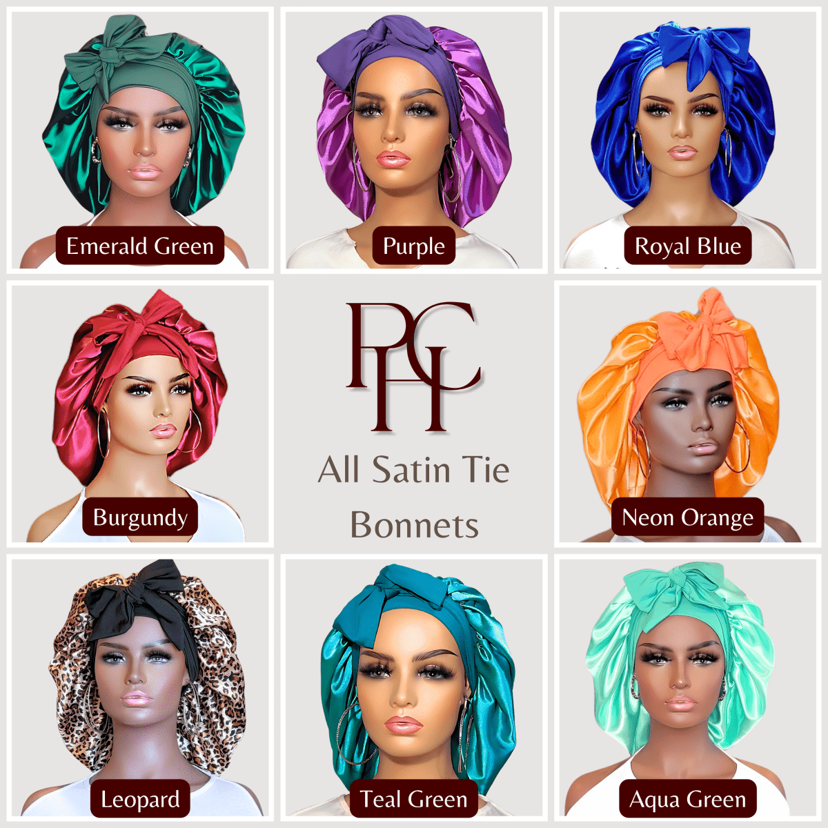 The ORIGINAL Stretch Tie Satin Hair Bonnet by PHC - PHC
