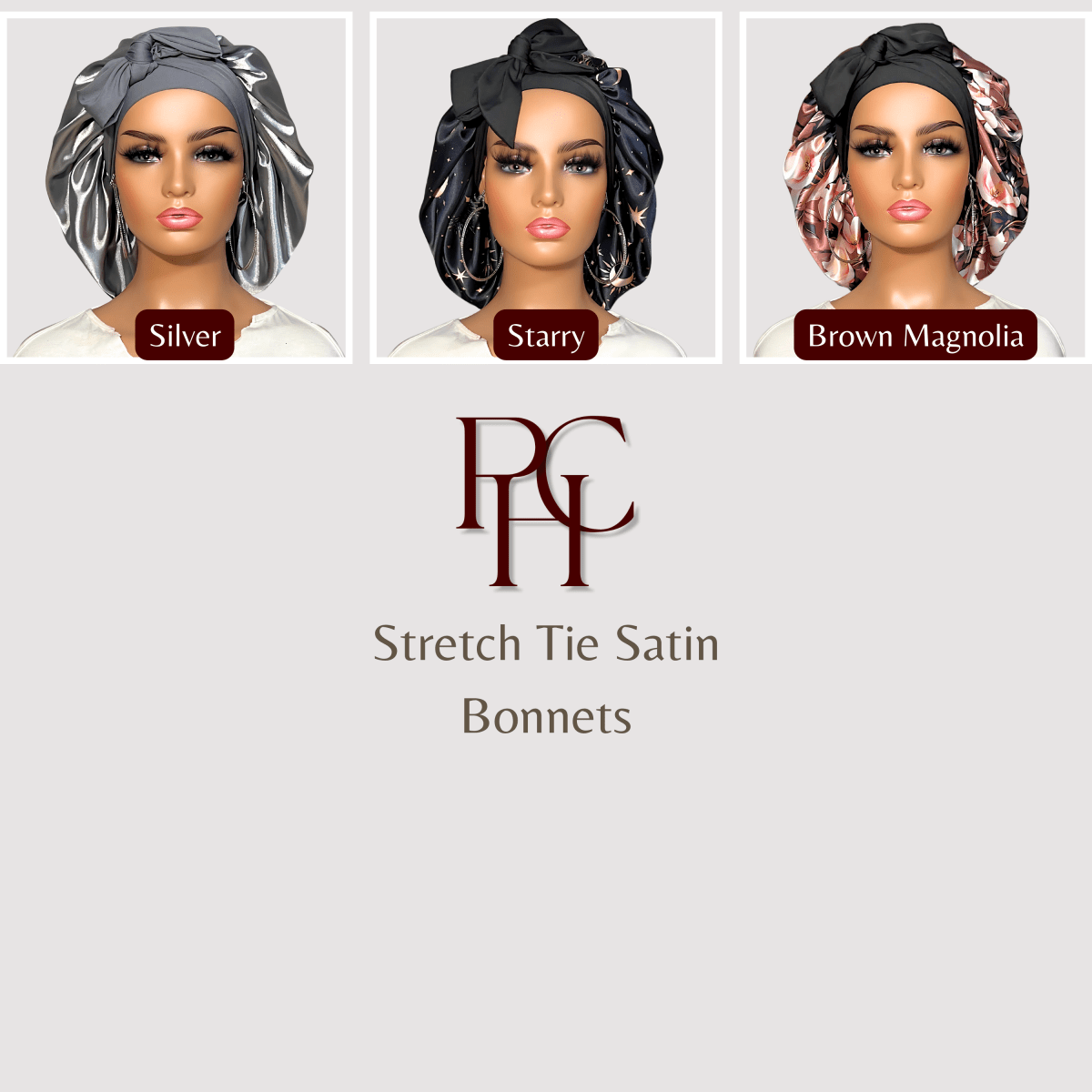 The ORIGINAL Stretch Tie Satin Hair Bonnet by PHC - PHC