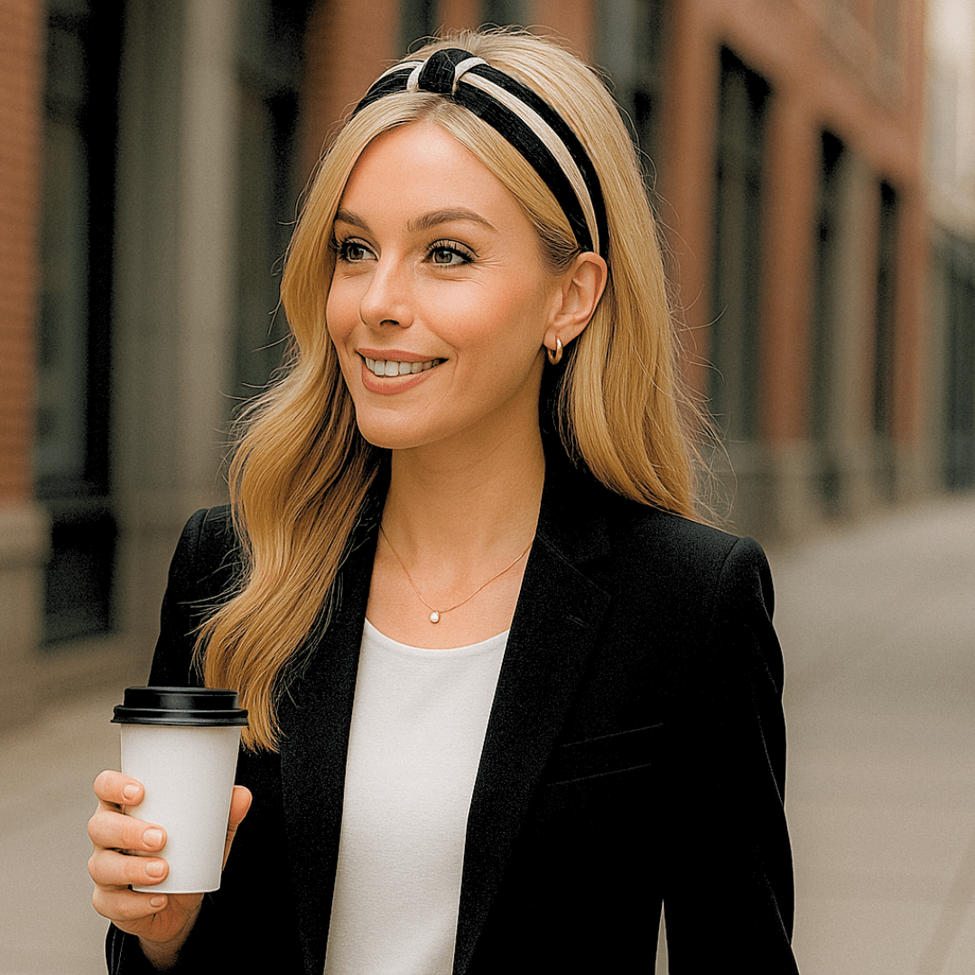 Two - Tone Cable Knit Twisted Knot Headband - PHC