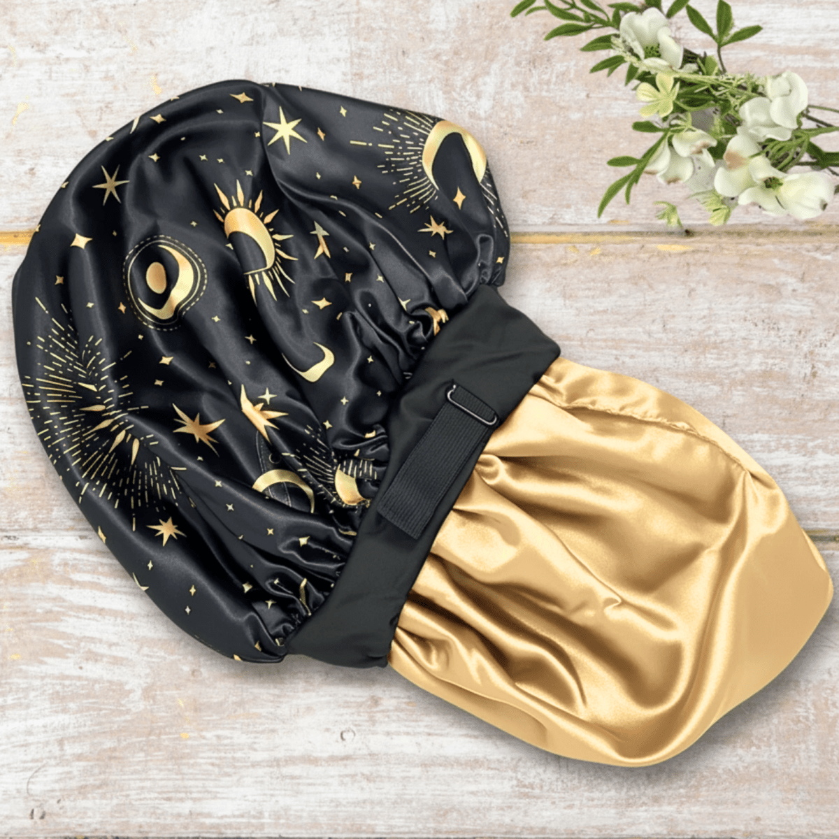 Unisex Charmeuse Satin Silk Bonnet – Tie - Free Sleep Cap with Adjustable Wide Band | Hair Protection Bonnet for Men & Women, Natural Hair, Braids, Locs - PHC