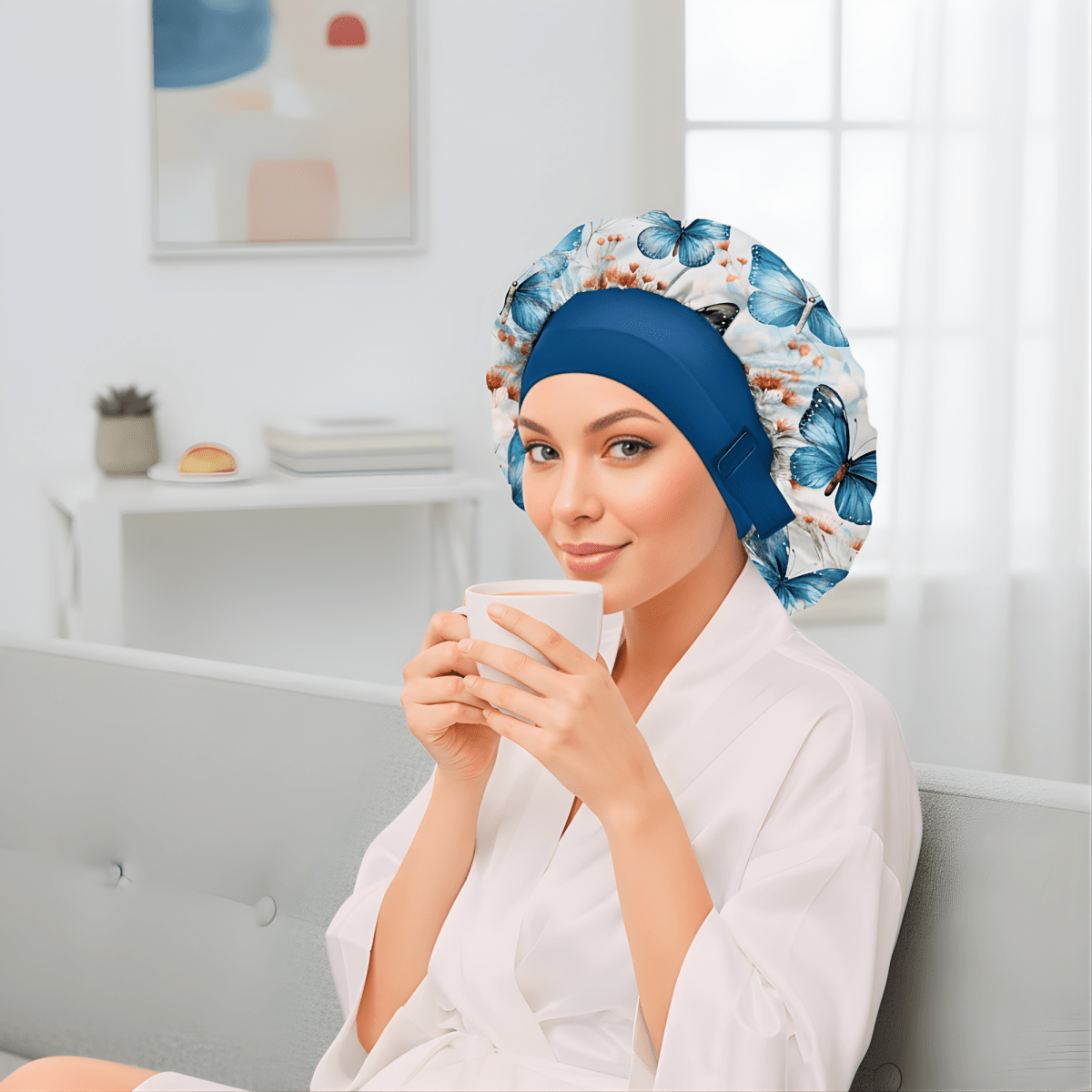 Unisex Charmeuse Satin Silk Bonnet – Tie - Free Sleep Cap with Adjustable Wide Band | Hair Protection Bonnet for Men & Women, Natural Hair, Braids, Locs - PHC