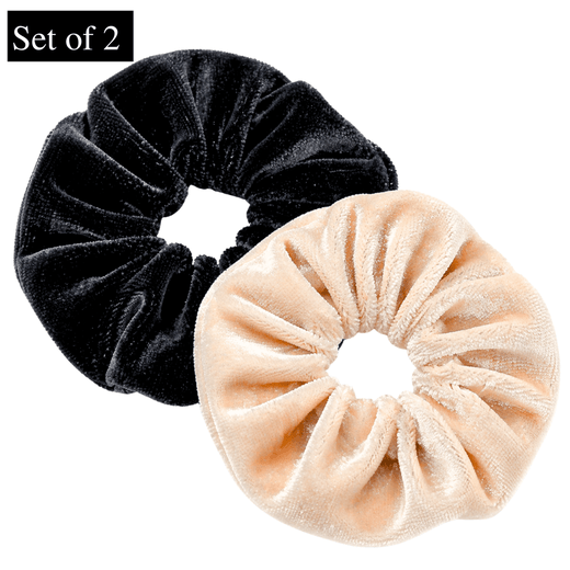 Velvet Hair Scrunchie Set of 2, Midnight Latte Set - PHC