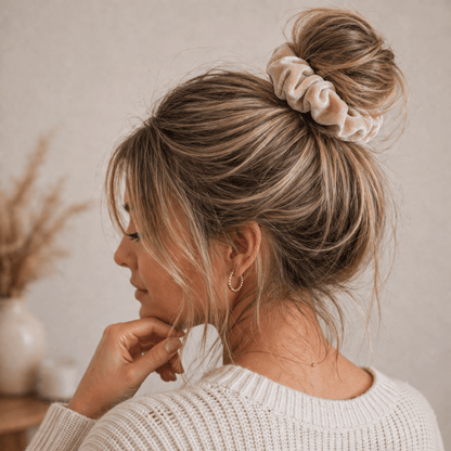 Velvet Hair Scrunchie Set of 2, Midnight Latte Set - PHC