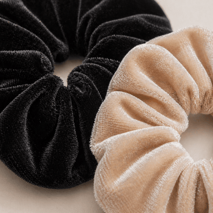 Velvet Hair Scrunchie Set of 2, Midnight Latte Set - PHC