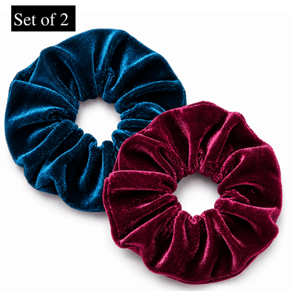 Velvet Hair Scrunchie Set of 2, Midnight Sangria - PHC