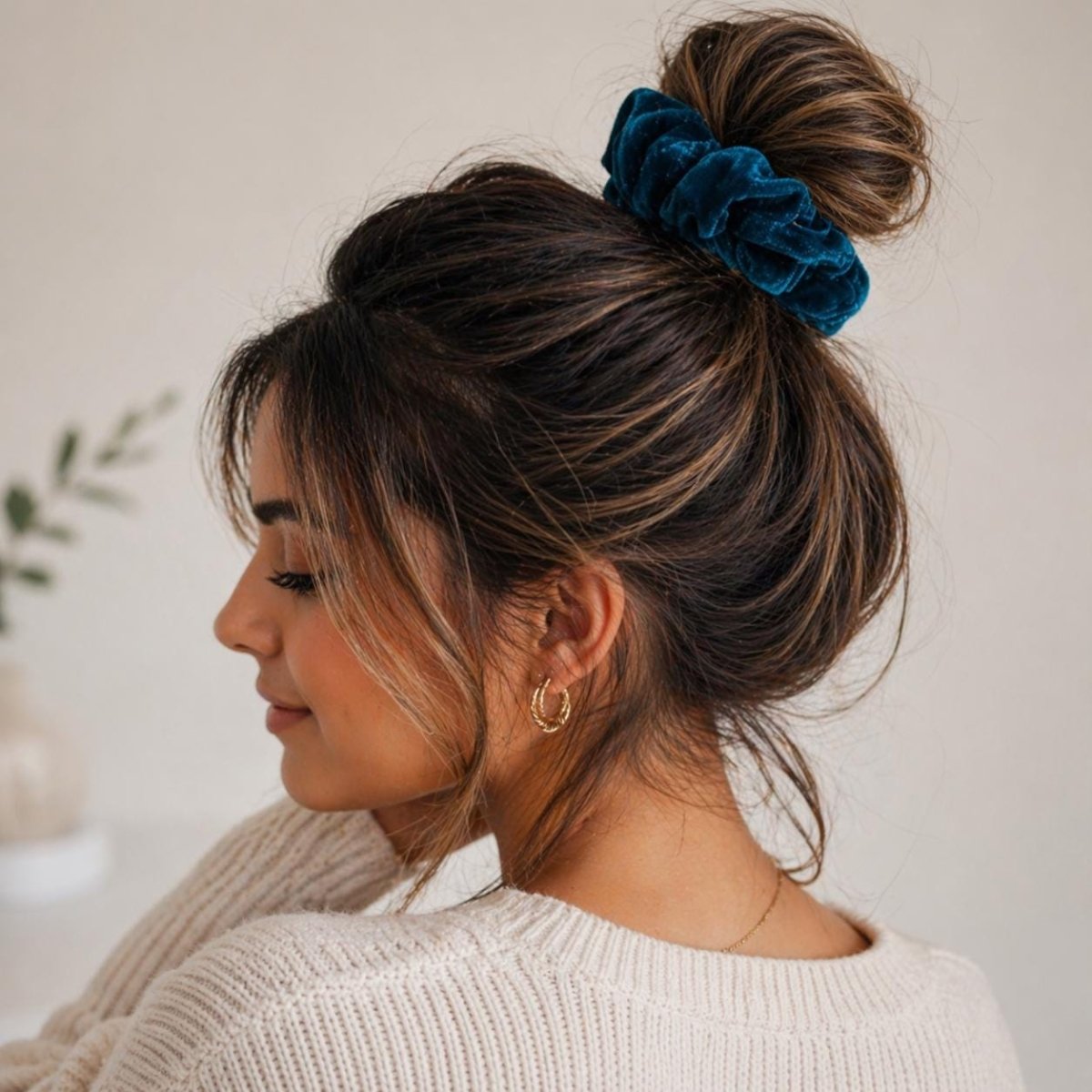 Velvet Hair Scrunchie Set of 2, Midnight Sangria - PHC