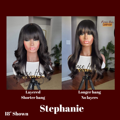"Stephanie" Indian Remy Lace Wig w/ Bang