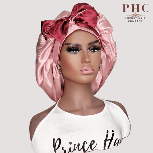 CLEARANCE - Rose Gold & Burgundy All Satin Reversible Bonnet - PHC