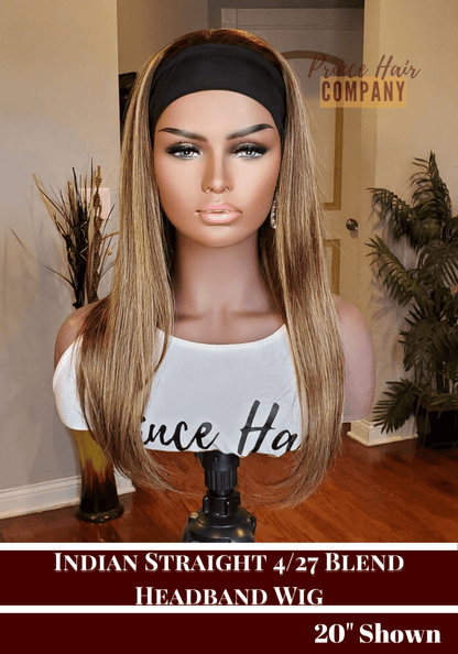Custom Headband Wigs - 4/27 Indian Straight | Comes with 1 Elastic Headband - PHC
