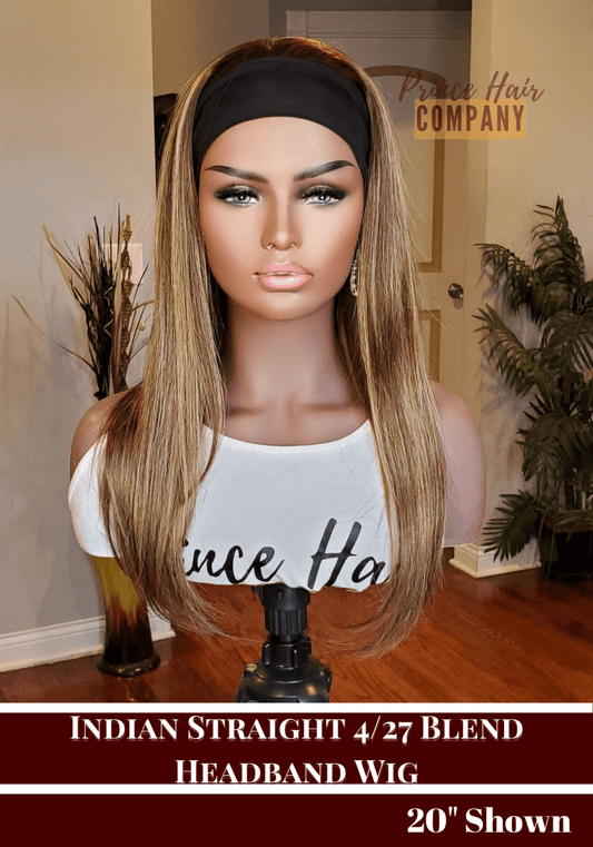 Custom Headband Wigs - 4/27 Indian Straight | Comes with 1 Elastic Headband - PHC