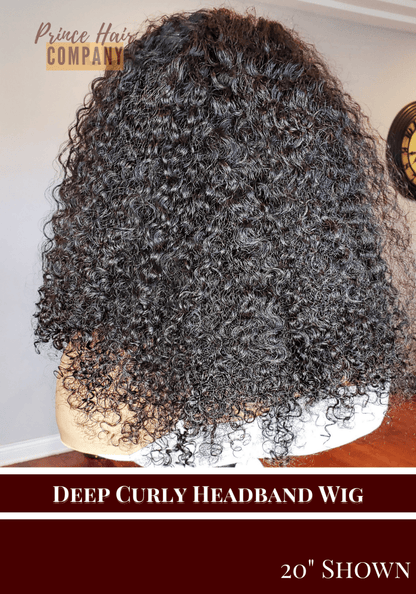 Custom Headband Wigs - Malaysian Deep Curly | Comes with 1 Elastic Headband - PHC