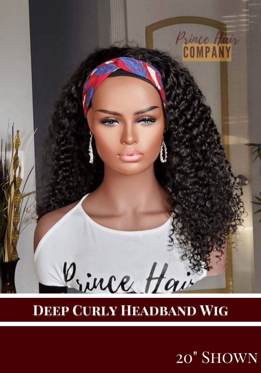 Custom Headband Wigs - Malaysian Deep Curly | Comes with 1 Elastic Headband - PHC