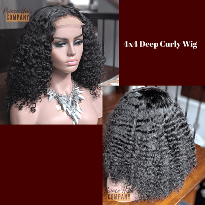 "Deanna" Malaysian Deep Curly 4x4 Closure Wig - PHC