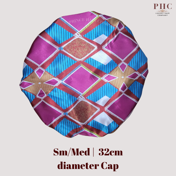 Pink Ankara Print Wide Band Bonnet (Sm/Med Cap Size)