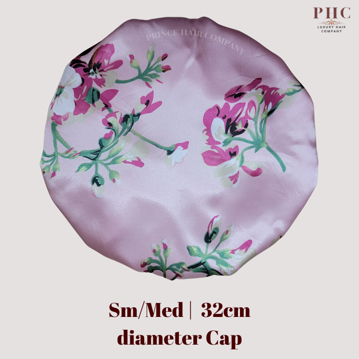 Pink Flowers Wide Band Bonnet (Sm/Med Cap Size)