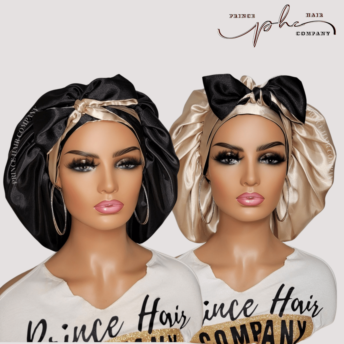 Gold & Black All Satin Reversible Bonnet - PHC