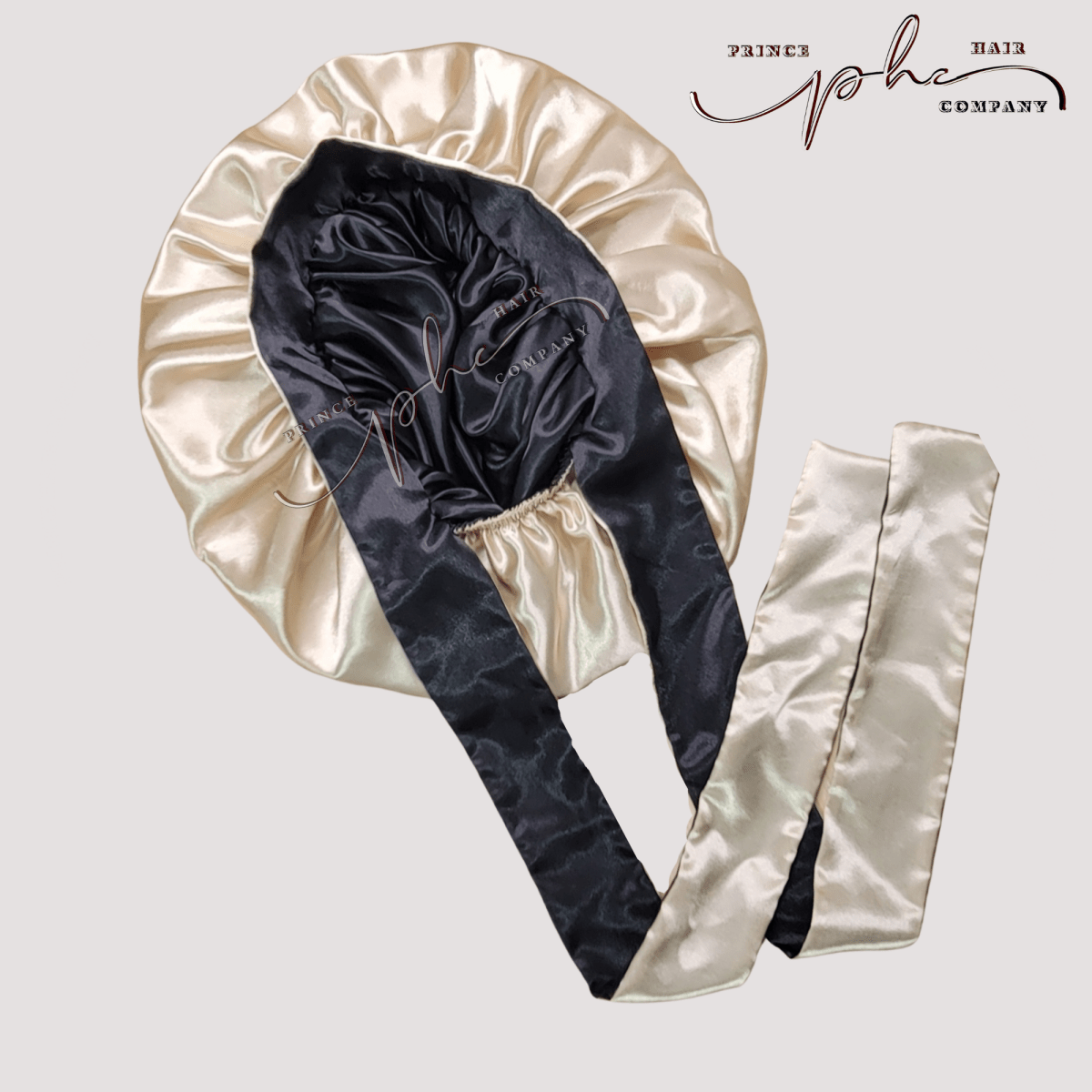 Gold & Black All Satin Reversible Bonnet - PHC