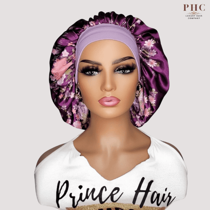 Lavender Flowers Wide Band Bonnet (Sm/Med Cap Size) - PHC