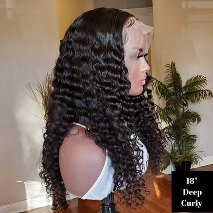 Malaysian Deep Curly 13x4 Frontal Wig - PHC