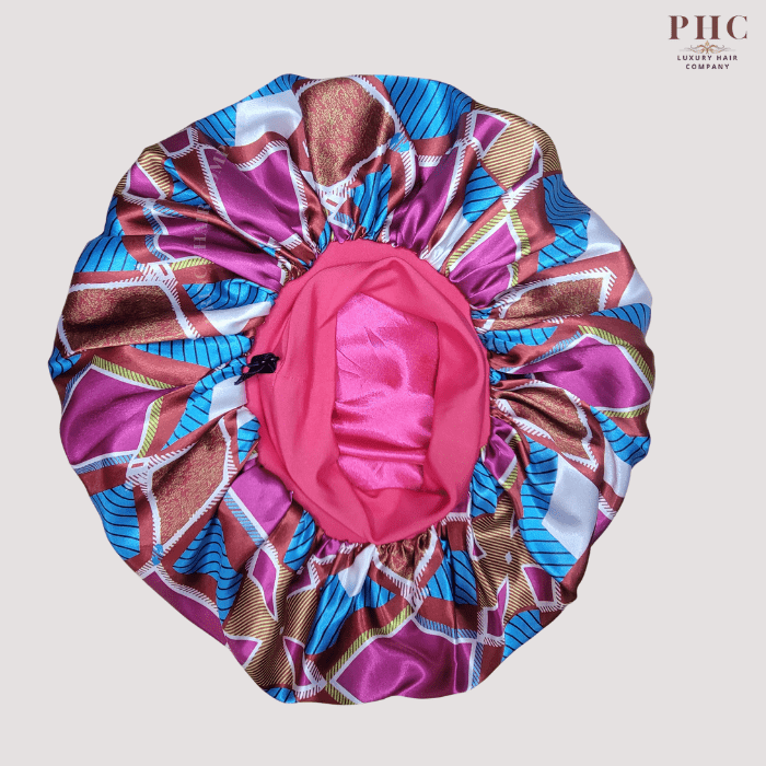 Pink Ankara Print Wide Band Bonnet (Sm/Med Cap Size) - PHC