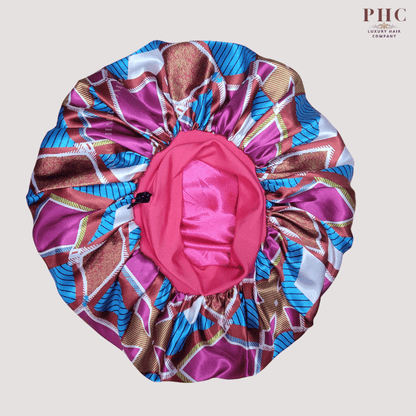 Pink Ankara Print Wide Band Bonnet (Sm/Med Cap Size) - PHC