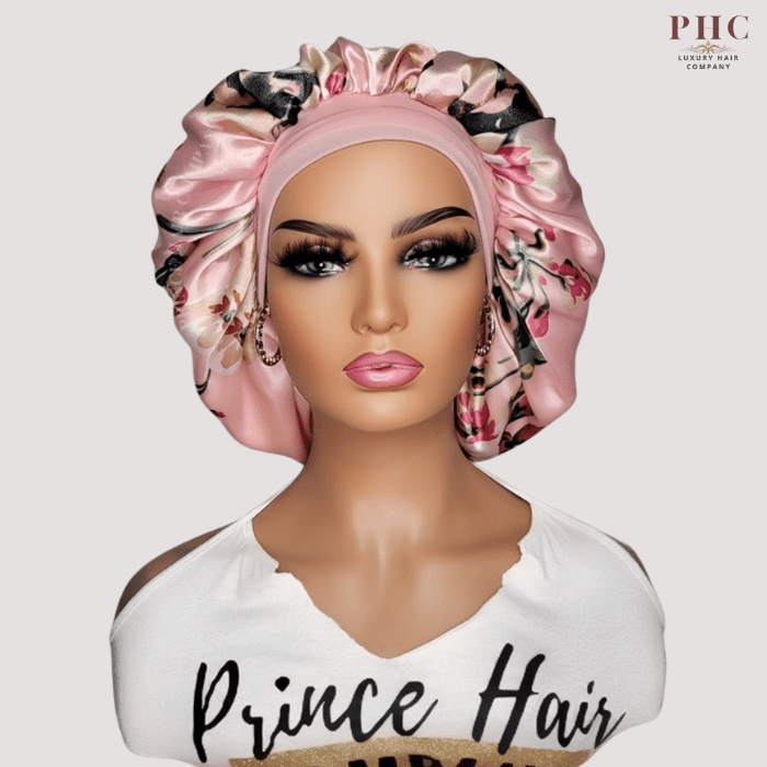 Pink Flowers Wide Band Bonnet (Sm/Med Cap Size) - PHC