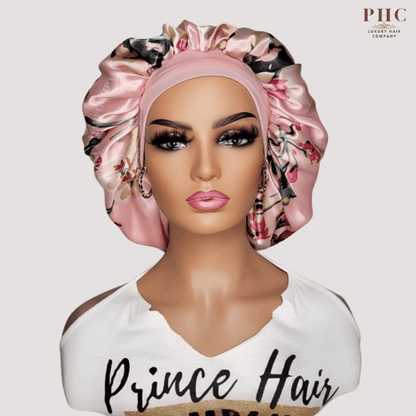 Pink Flowers Wide Band Bonnet (Sm/Med Cap Size) - PHC