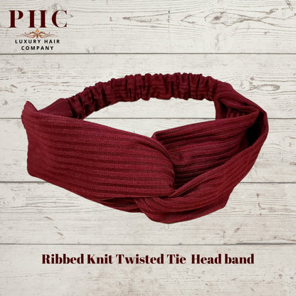 Ribbed Knit Twisted Knot Headband - PHC