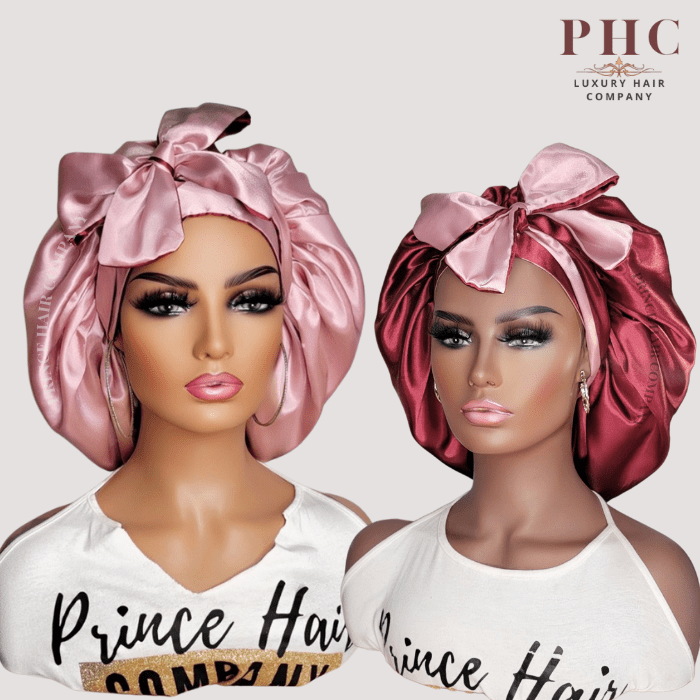 Rose Gold and Burgundy All Satin Reversible Bonnet - PHC