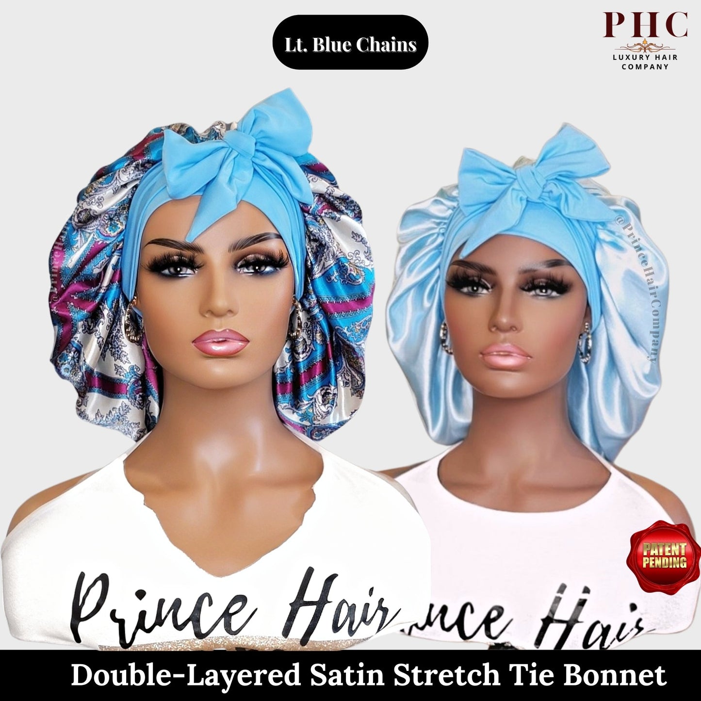The "Original" Double-Layered Stretch Tie Satin Bonnet - PHC